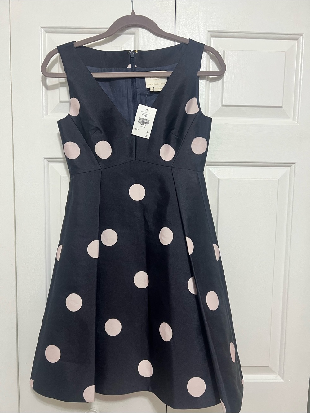 kate spade Black Dress with Light Pink Polka Dots - Sleeveless Fit-and-Flare